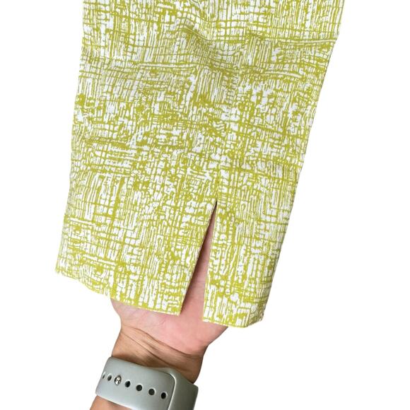 Marla Wynne PETITE Flatter Fit Olive Green Print Stretch Pull On Ankle Pants - Picture 6 of 9